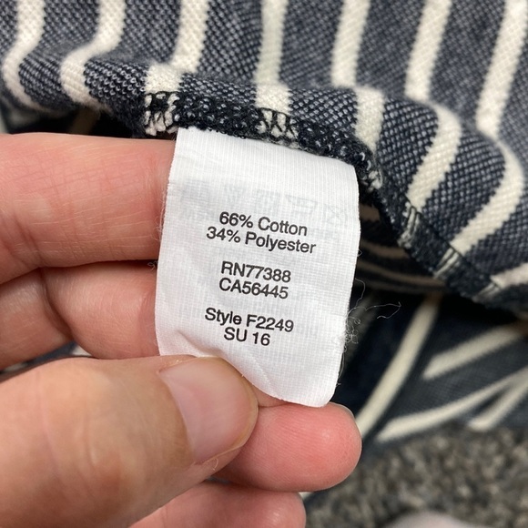 Madewell Black Cream Striped Overall Jumper Dress Size XS - Picture 8 of 9